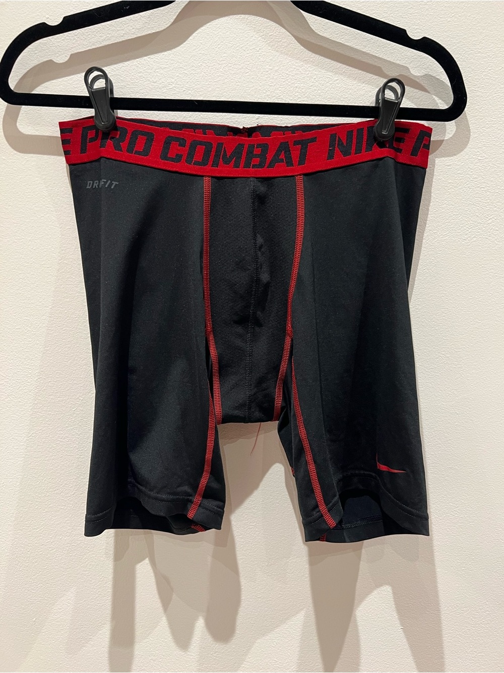 Nike Pro Combat Black Boxer Briefs with Red Waistband